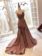 Load image into Gallery viewer, Navarra Draped Couture Satin Evening Gown.