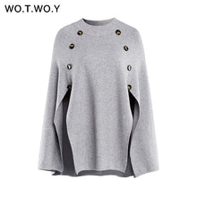 Load image into Gallery viewer, Gold Button Knitted Sweater Cover Up..