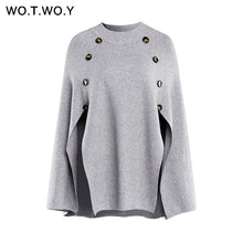 Load image into Gallery viewer, Gold Button Knitted Sweater Cover Up..