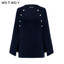 Load image into Gallery viewer, Gold Button Knitted Sweater Cover Up..