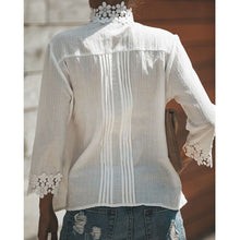 Load image into Gallery viewer, Long Sleeve Floral Lace White Blouse