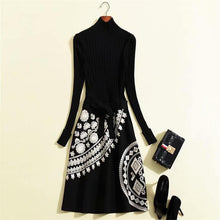 Load image into Gallery viewer, Designer Runway Knitted  Top and Embroidered Skirt Dress