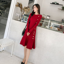 Load image into Gallery viewer, Sophisticated Long Sleeve Trumpet Knit Dress