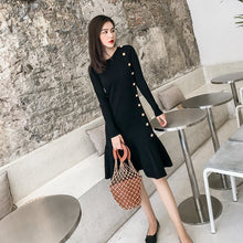 Load image into Gallery viewer, Sophisticated Long Sleeve Trumpet Knit Dress