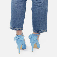 Load image into Gallery viewer, Suede Pumps -Bow Back High Heels..