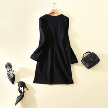 Load image into Gallery viewer, High Quality V-Neck Long Sleeve Embroidered Dress