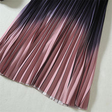 Load image into Gallery viewer, High Quality V-Neck Long Sleeve Knit and Ombre Pleated Skirt