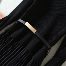 Load image into Gallery viewer, High Quality V-Neck Long Sleeve Knit and Ombre Pleated Skirt