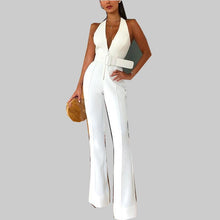 Load image into Gallery viewer, V Neck Jumpsuit Belted