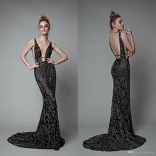 Load image into Gallery viewer, Navarra Open Back Couture Evening Gown