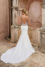 Load image into Gallery viewer, Satin Wedding Gown with Luxury Beads Open Back Sweep Train..