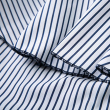 Load image into Gallery viewer, Flounce Off the Shoulder Awning Stripe Blouse