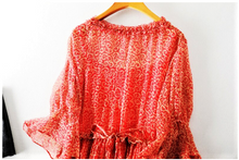 Load image into Gallery viewer, 100% Pure Silk Ruffled Sleeve Dress..