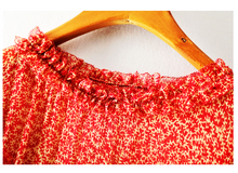 Load image into Gallery viewer, 100% Pure Silk Ruffled Sleeve Dress..