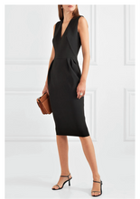Load image into Gallery viewer, Sleeveless V Neck Pleated Skirt Dress